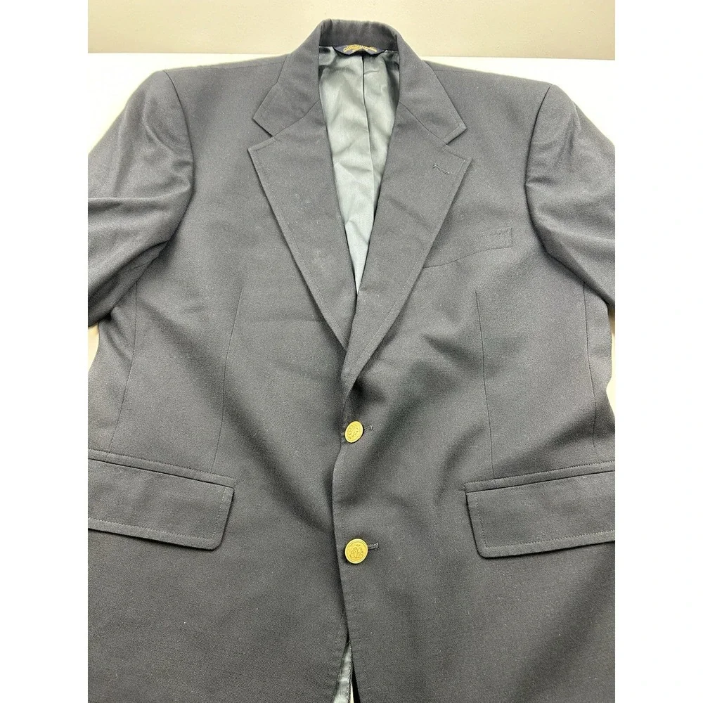 Brooks Brothers Brooksease Men's‎ 43? Sport Coat Blazer Jacket Black Wool USA
